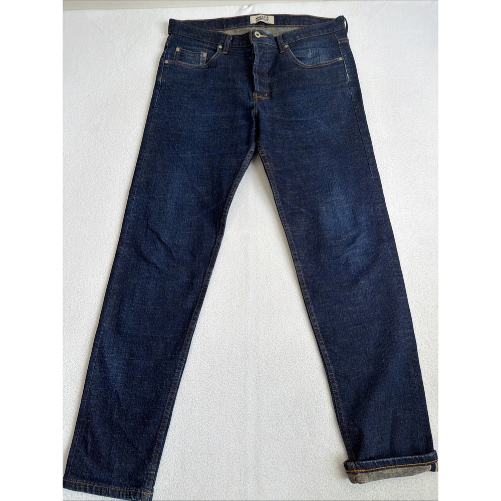 Naked & Famous Easy Guy - Perfect Blue Slub Stretch Selvedge - Size 34 (Fits 35)